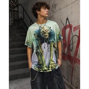 Ouku Zombie Graphic T Shirt Mens XL Horror Skull Streetwear Tee